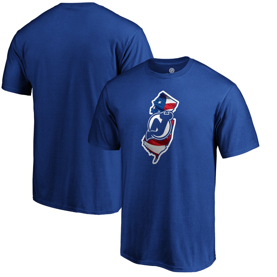 Men's New Jersey Devils Royal NHL Banner State T-Shirt