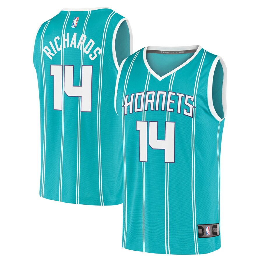 Men's Charlotte Hornets Nick Richards Fanatics Teal Fast Break Replica Jersey - Icon Edition