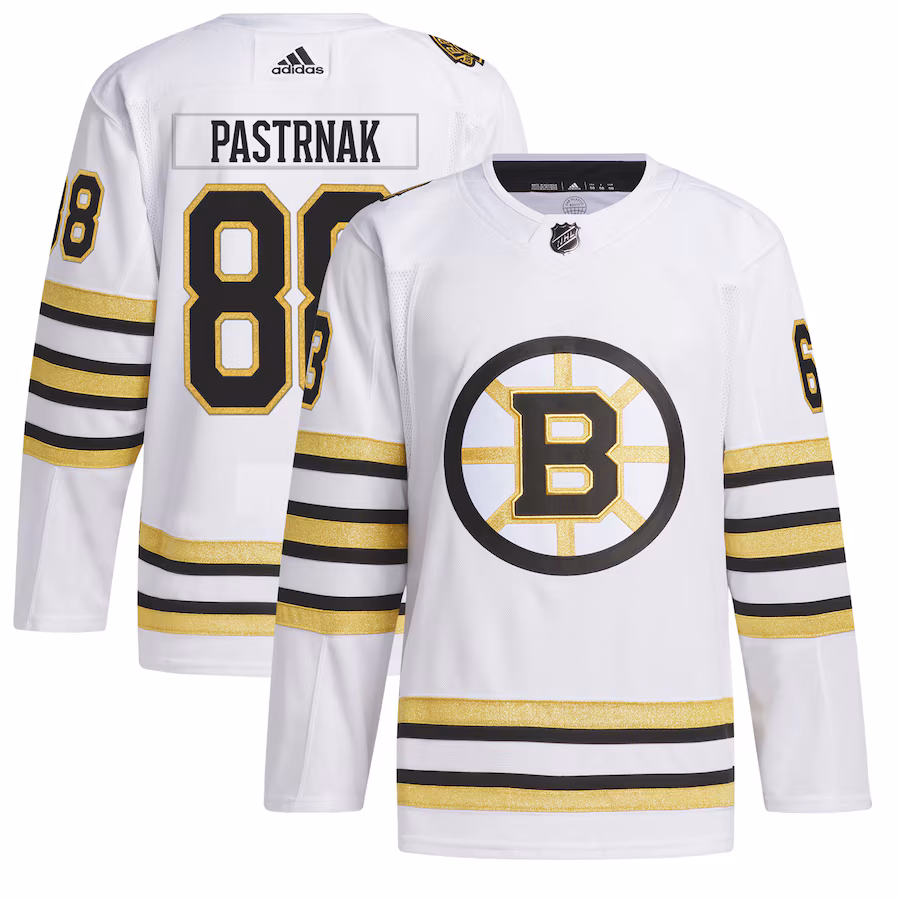 Men's Boston Bruins David Pastrnak adidas White Alternate Primegreen Authentic Player Jersey