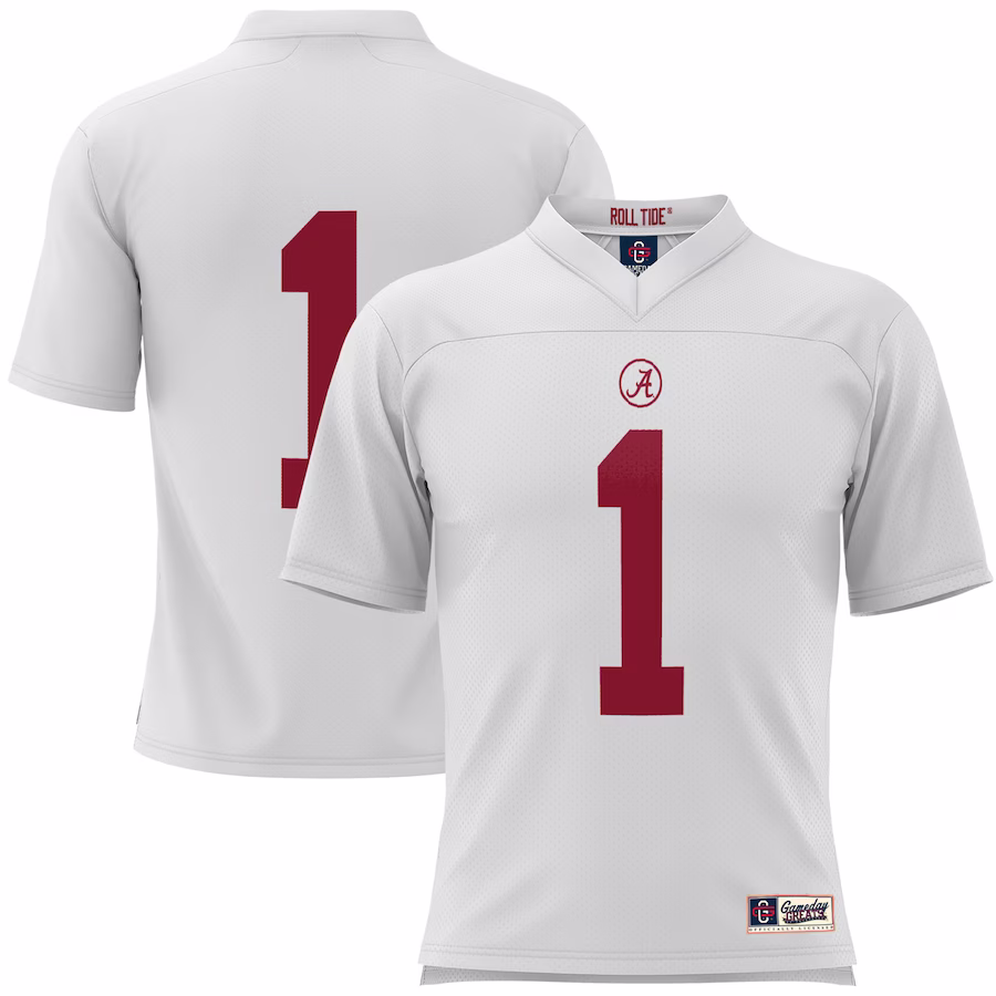 #1 Alabama Crimson Tide GameDay Greats Football Jersey - White