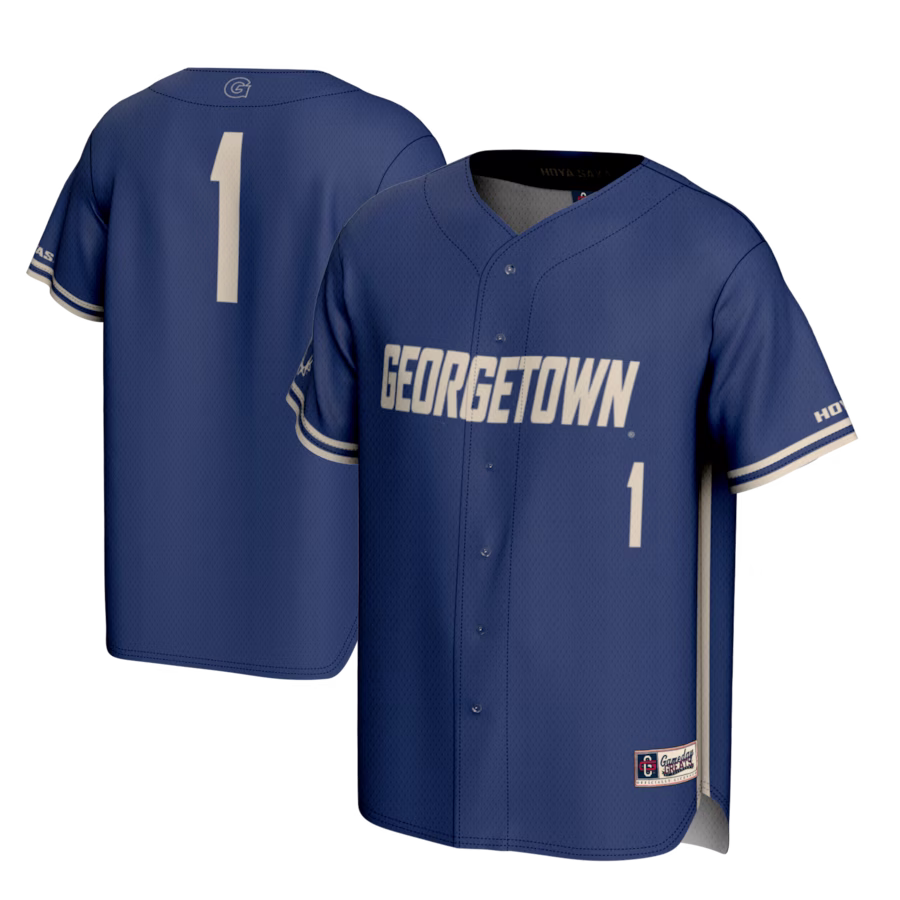 #1 Georgetown Hoyas GameDay Greats Youth Lightweight Baseball Fashion Jersey - Navy