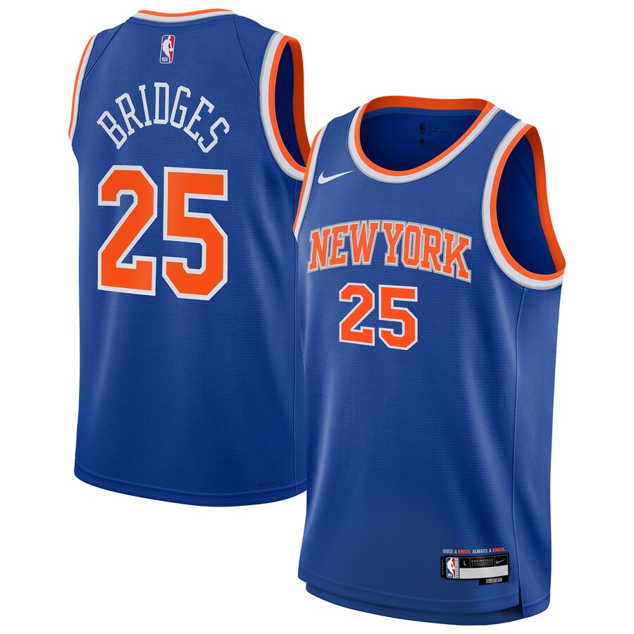 Youth New York Knicks Mikal Bridges Nike Blue Swingman Jersey - Icon Edition
