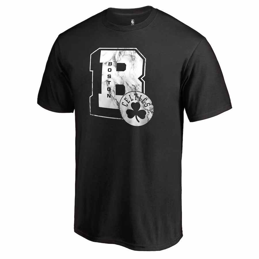 Men's Boston Celtics Black Letterman T-Shirt