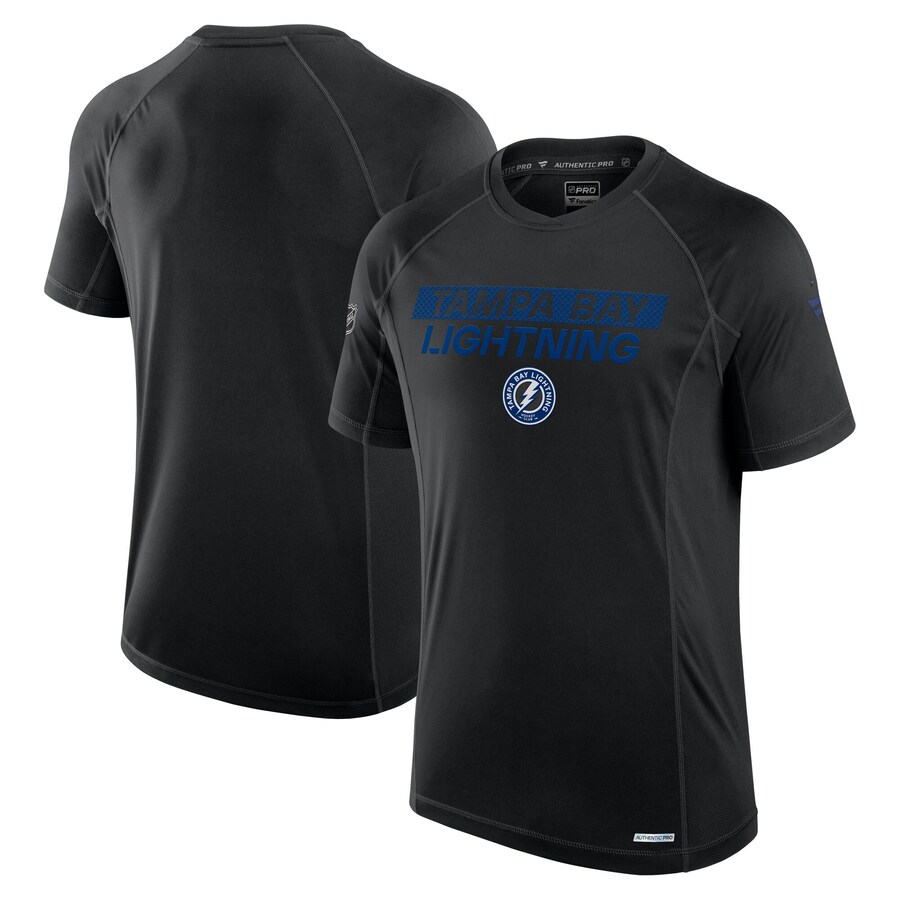 Men's Tampa Bay Lightning Fanatics Black Authentic Pro Tech T-Shirt