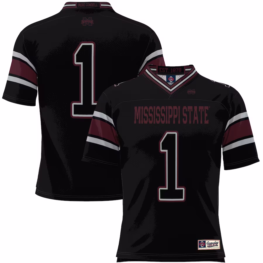 #1 Mississippi State Bulldogs GameDay Greats Endzone Football Jersey - Black