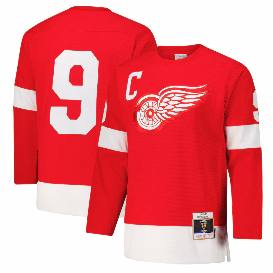 Men's Detroit Red Wings Gordie Howe Red 1960-61 Power Play Jersey