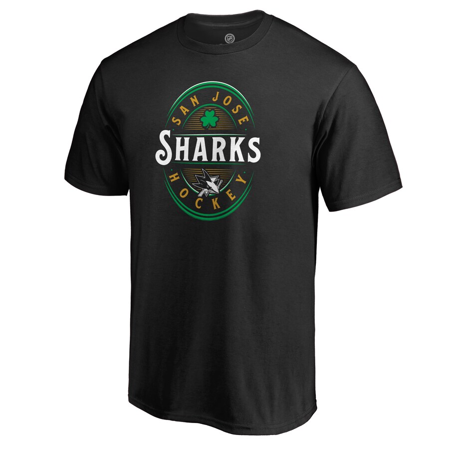 Men's San Jose Sharks Black St. Patrick's Day Forever Lucky T-Shirt