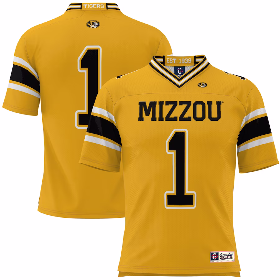 #1 Missouri Tigers GameDay Greats Youth Football Jersey - Gold