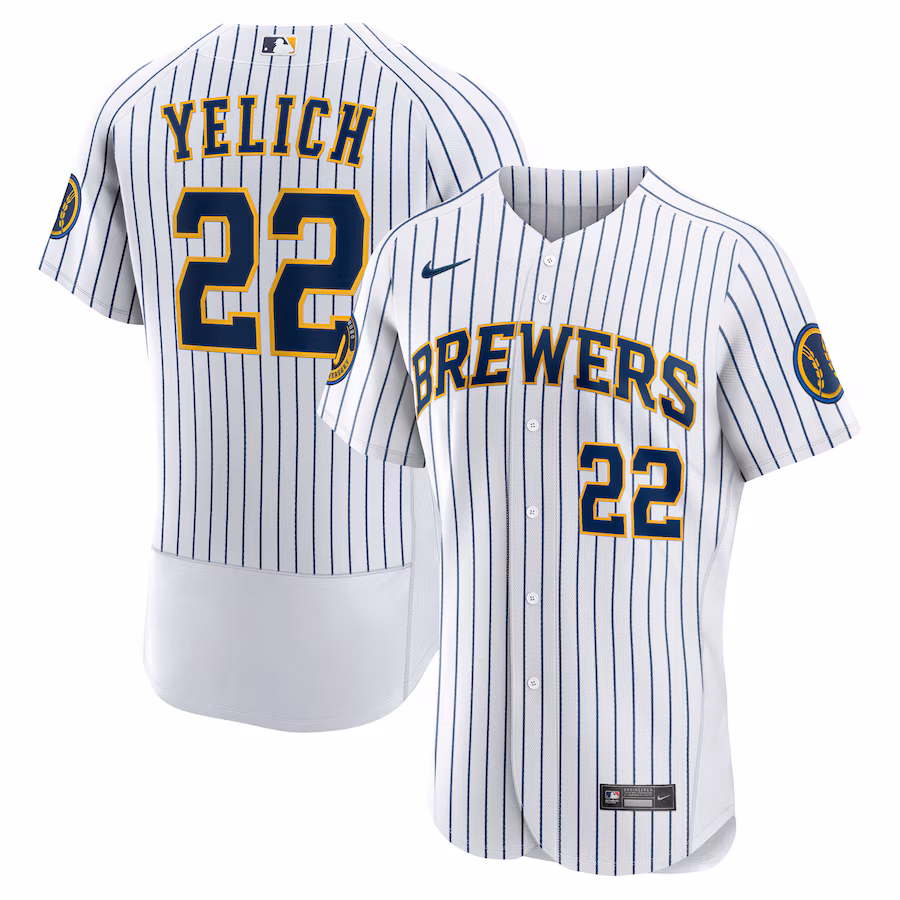 Men's Milwaukee Brewers Christian Yelich Nike White Alternate Authentic Player Jersey