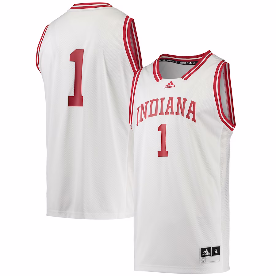 #1 Indiana Hoosiers adidas Reverse Retro Jersey - White