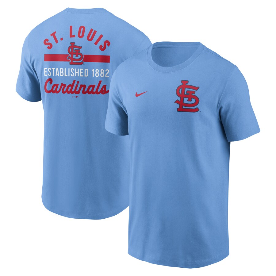Men's St. Louis Cardinals Nike Light Blue 2-Hit T-Shirt