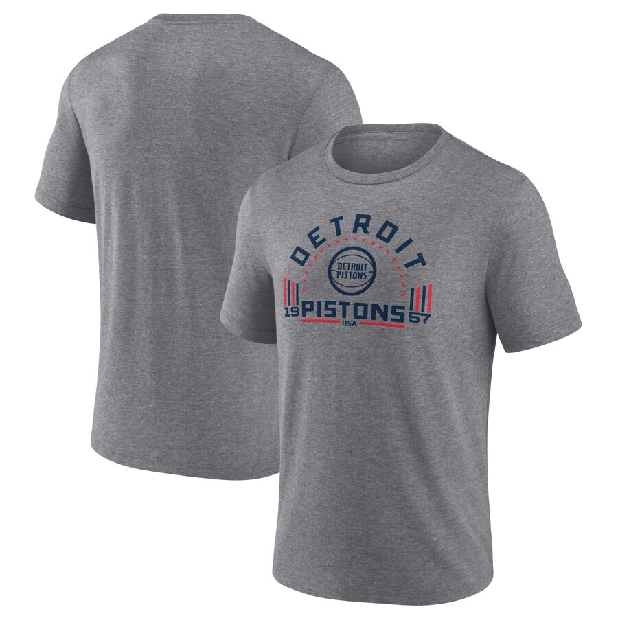 Men's Detroit Pistons Gray Team Freedom Tri-Blend T-Shirt