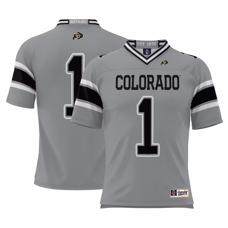 #1 Colorado Buffaloes GameDay Greats Youth Endzone Football Jersey - Gray