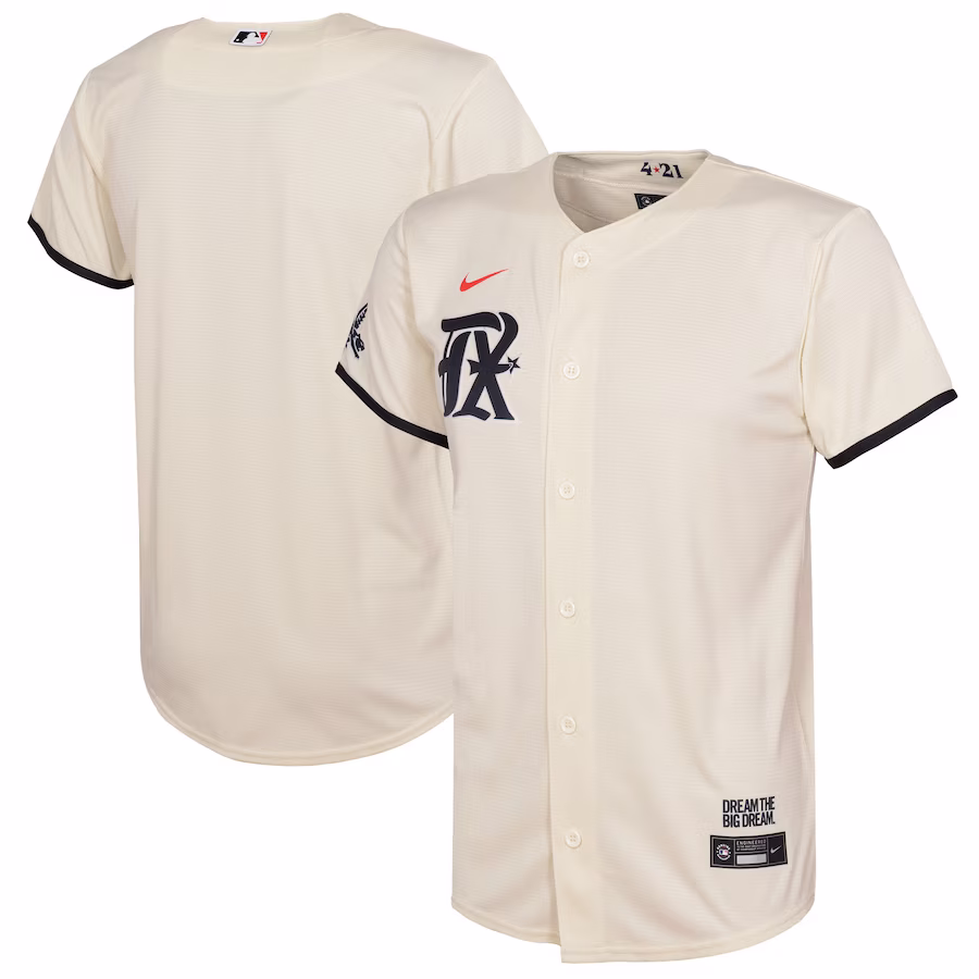 Toddler Texas Rangers Nike Cream City Connect Replica Jersey