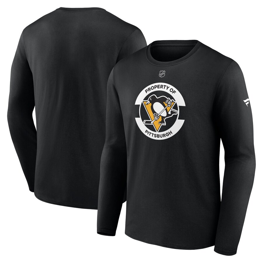 Men's Pittsburgh Penguins Fanatics Black Authentic Pro Core Secondary Long Sleeve T-Shirt