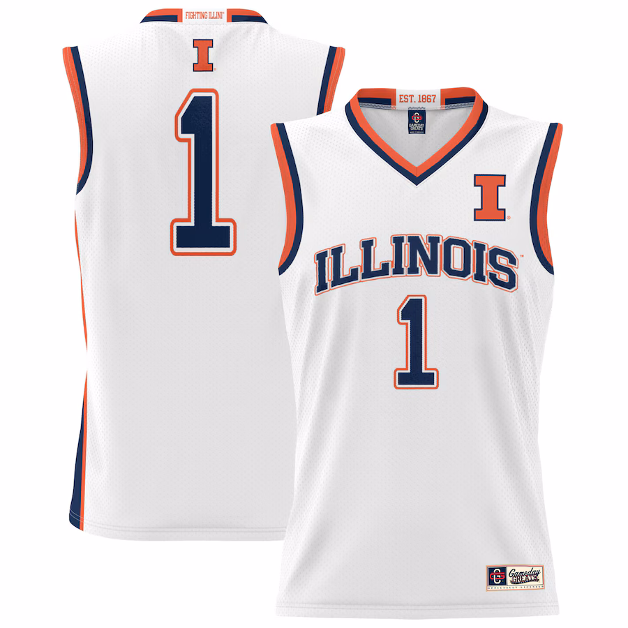 Youth GameDay Greats #1 White Illinois Fighting Illini Lightweight Basketball Jersey