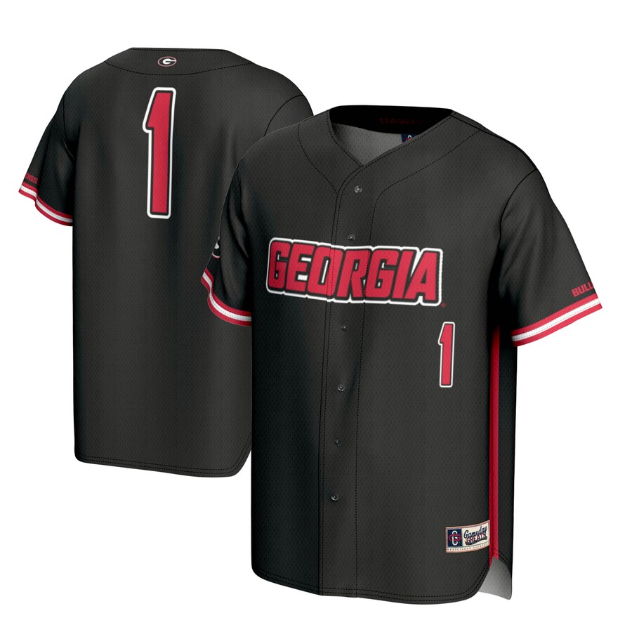 #1 Georgia Bulldogs GameDay Greats Lightweight Baseball Jersey - Black
