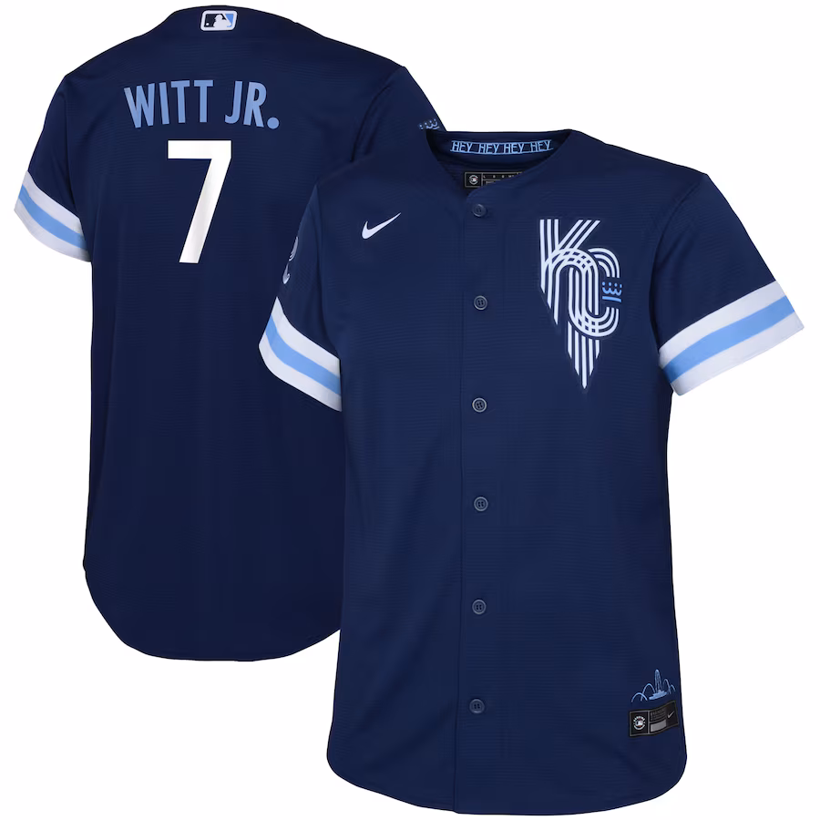 Toddler Kansas City Royals Bobby Witt Jr. Nike Navy City Connect Replica Player Jersey