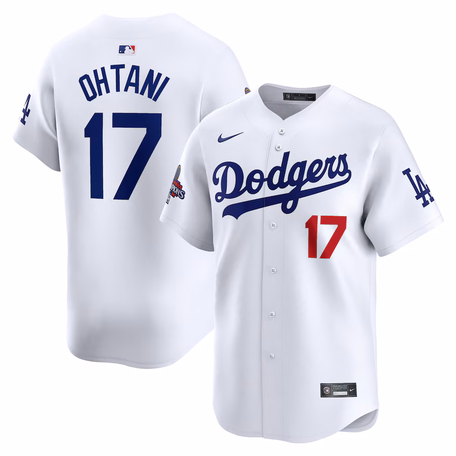 Men's Los Angeles Dodgers Shohei Ohtani Nike White 2024 World Series Champions Home Limited Player Jersey