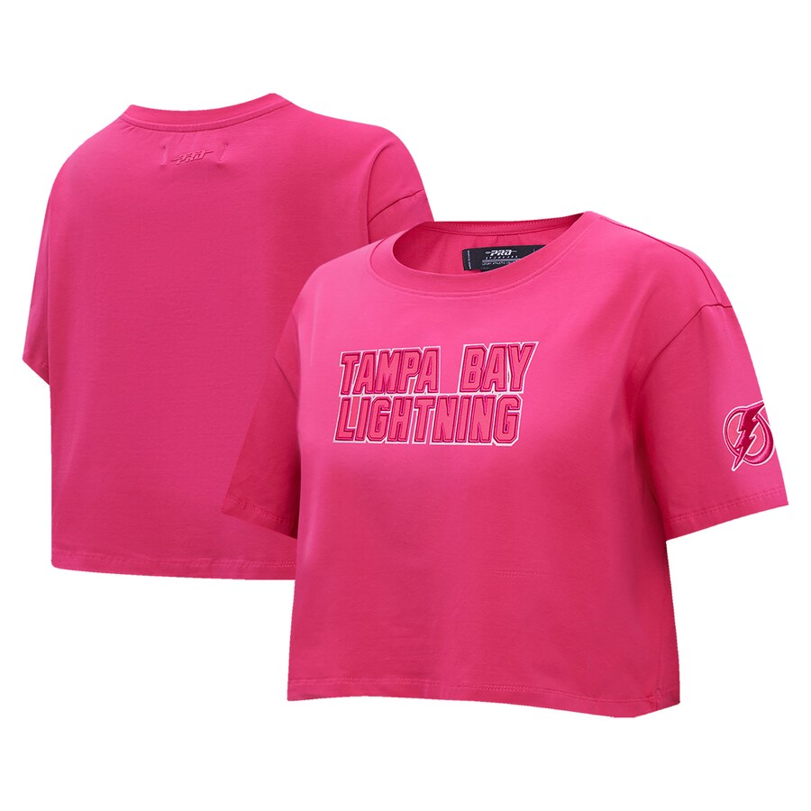 Women's Tampa Bay Lightning Pro Standard Triple Pink Cropped Boxy T-Shirt