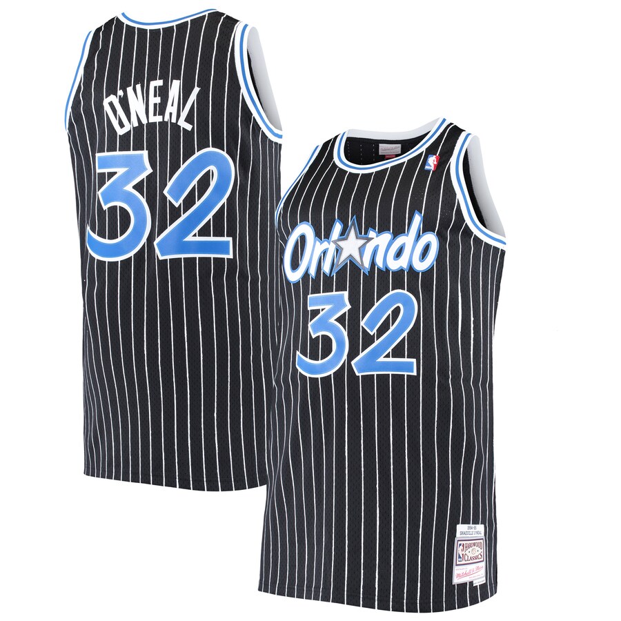 Men's Orlando Magic Shaquille O'Neal Mitchell & Ness Black Big & Tall Hardwood Classics Jersey