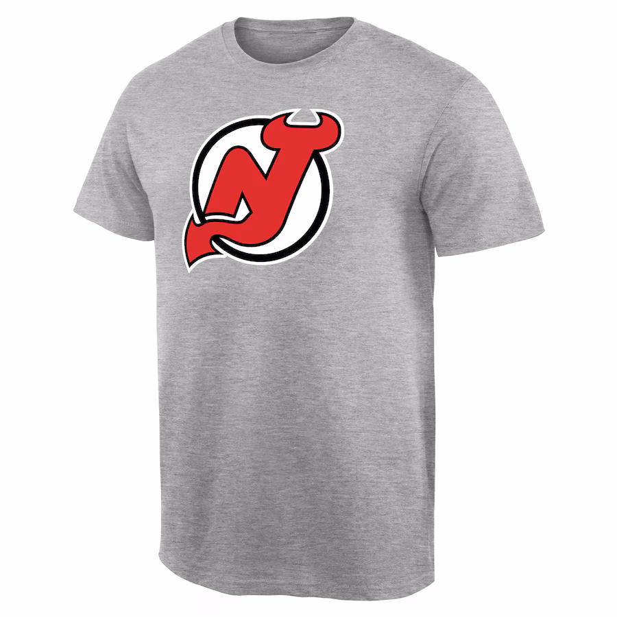 Men's New Jersey Devils Ash Team Primary Logo T-Shirt