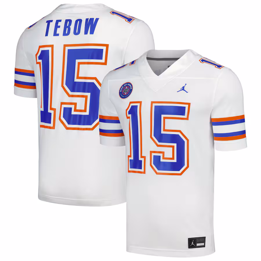 Men's Jordan Brand Tim Tebow White Florida Gators Ring of Honor Untouchable Replica Jersey