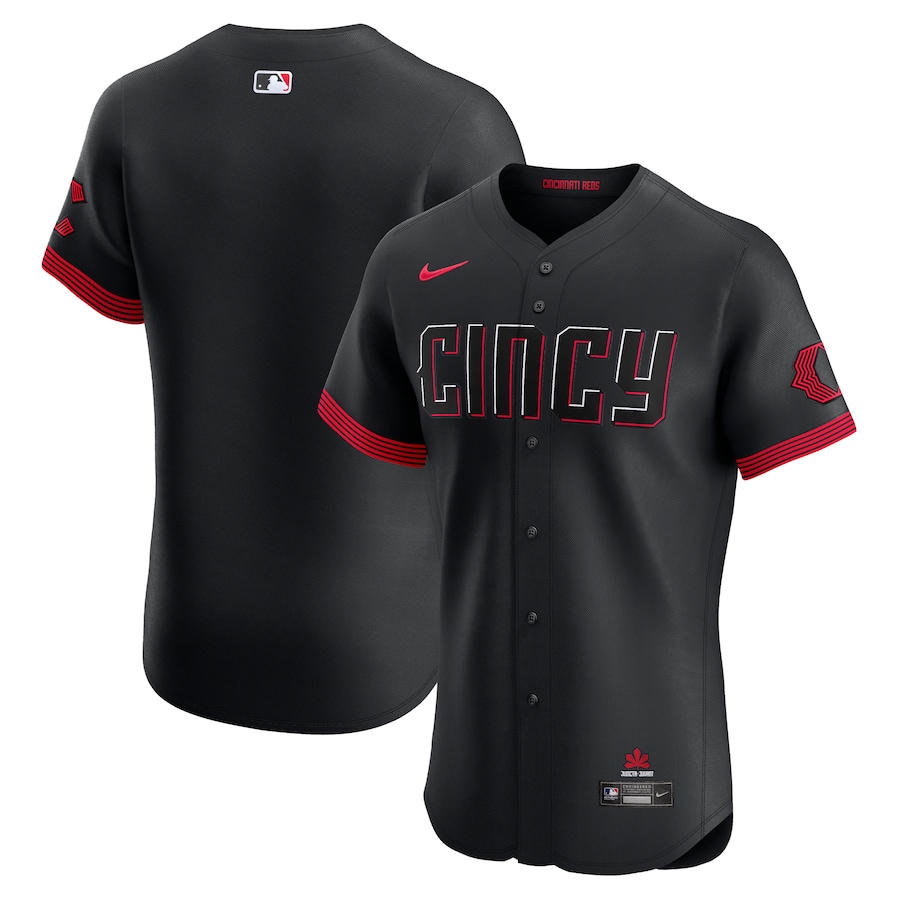 Men's Cincinnati Reds Nike Black City Connect Elite Jersey
