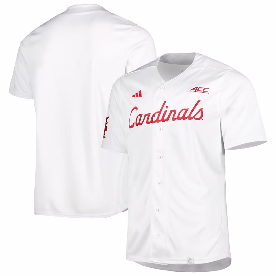 Louisville Cardinals adidas Team Baseball Jersey - White