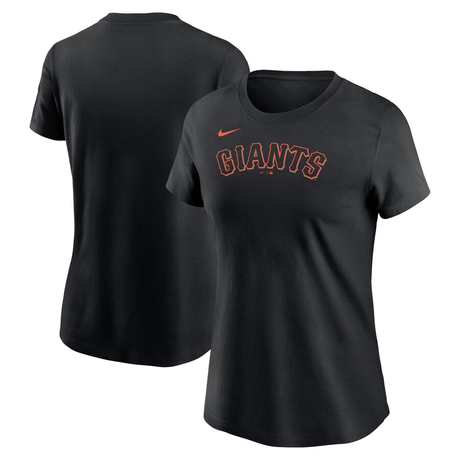 Women's San Francisco Giants Nike Black Fuse Wordmark T-Shirt
