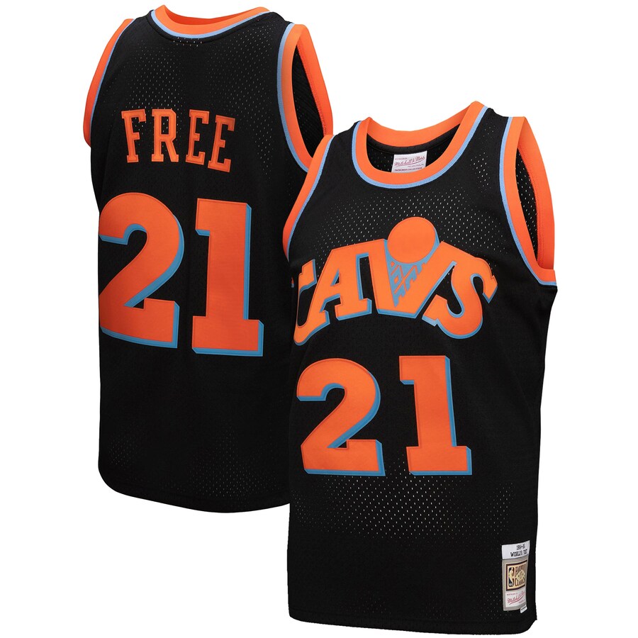 Men's Cleveland Cavaliers Mitchell & Ness Black 1984-85 Hardwood Classics World B. Free Reload 3.0 Swingman Jersey