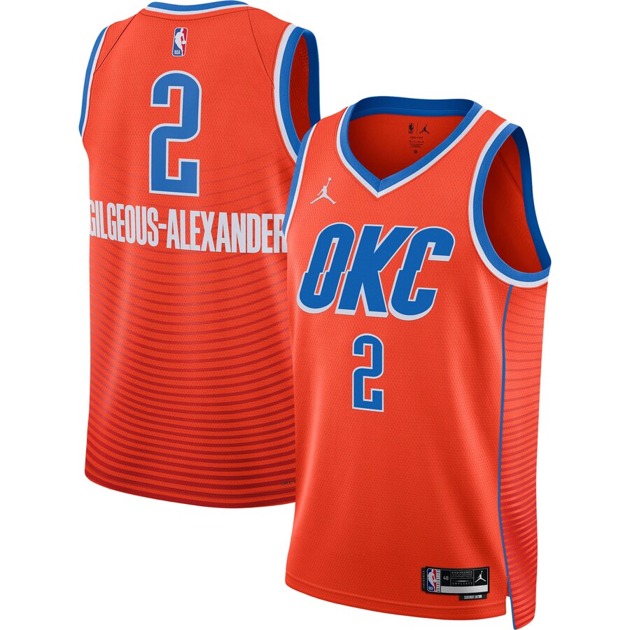 Unisex Oklahoma City Thunder Shai Gilgeous-Alexander Jordan Brand Orange Swingman Jersey - Statement Edition