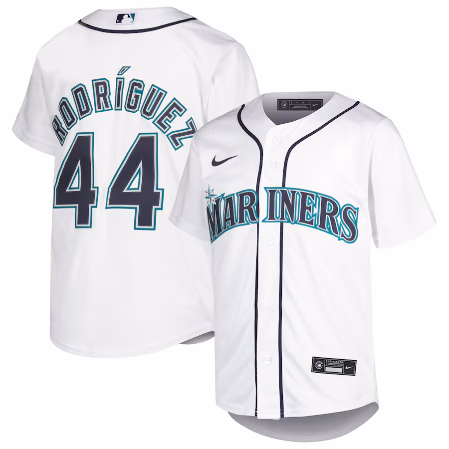Youth Seattle Mariners Julio Rodríguez Nike White Home Replica Player Jersey