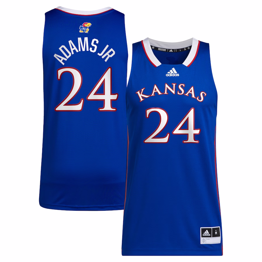 KJ Adams Jr Kansas Jayhawks adidas Unisex NIL Basketball Replica Player Jersey - Royal