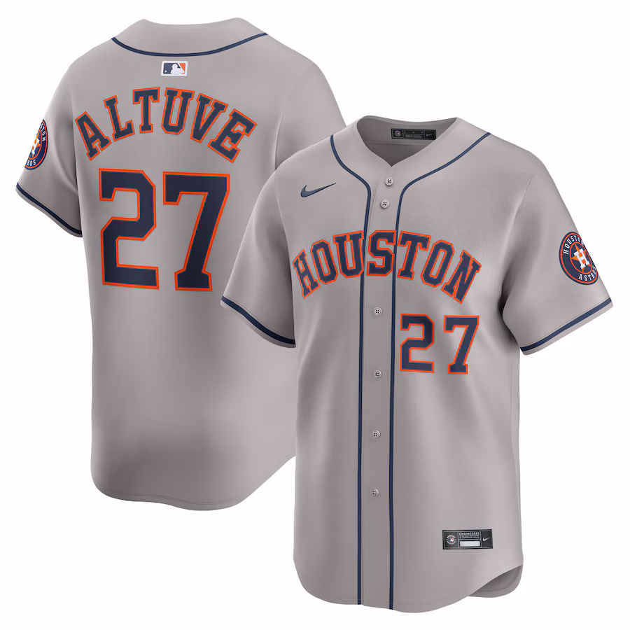 Men's Houston Astros Jose Altuve Nike Gray Road Limited Player Jersey