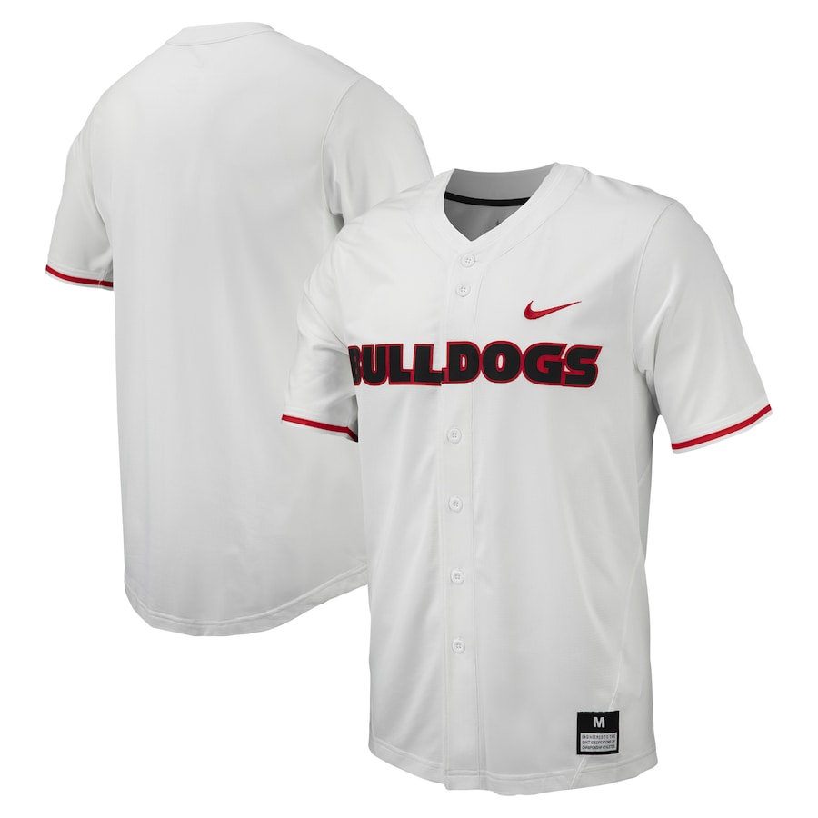 Georgia Bulldogs Nike Replica Full-Button Baseball Jersey - White