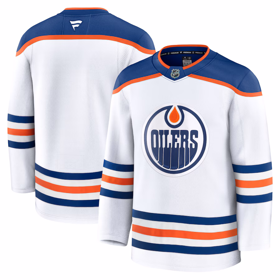 Men's Edmonton Oilers Fanatics White Away Premium Jersey