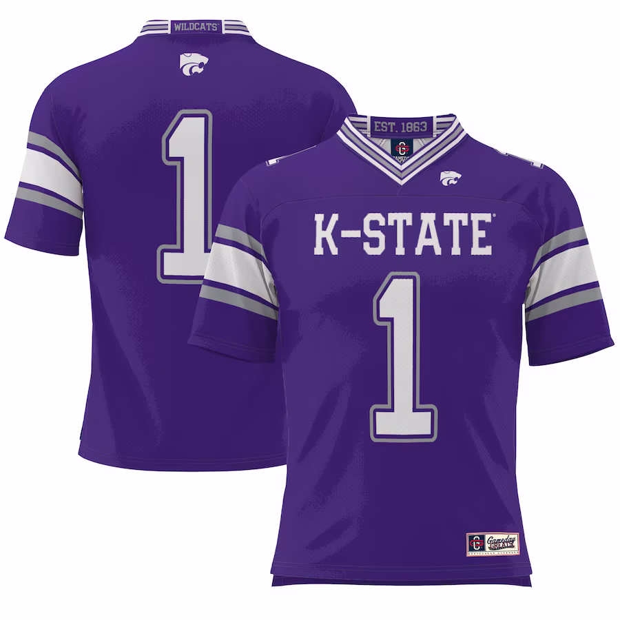 #1 Kansas State Wildcats GameDay Greats Youth Endzone Football Jersey - Purple
