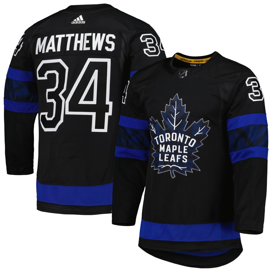 Men's Toronto Maple Leafs Auston Matthews adidas Black Alternate Primegreen Authentic Pro Player Jersey