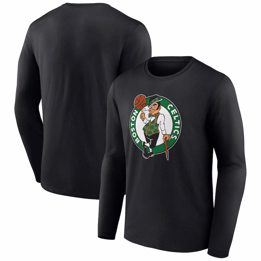 Men's Boston Celtics Black Primary Logo Long Sleeve T-Shirt