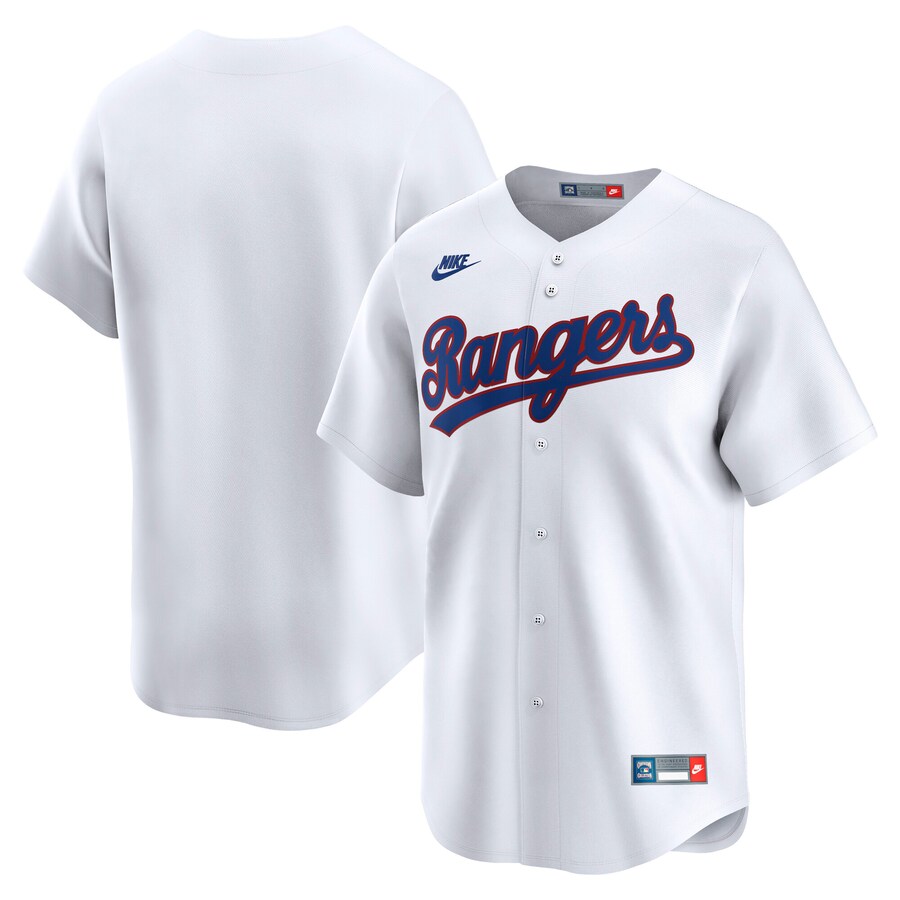 Men's Texas Rangers Nike White Throwback Cooperstown Collection Limited Jersey