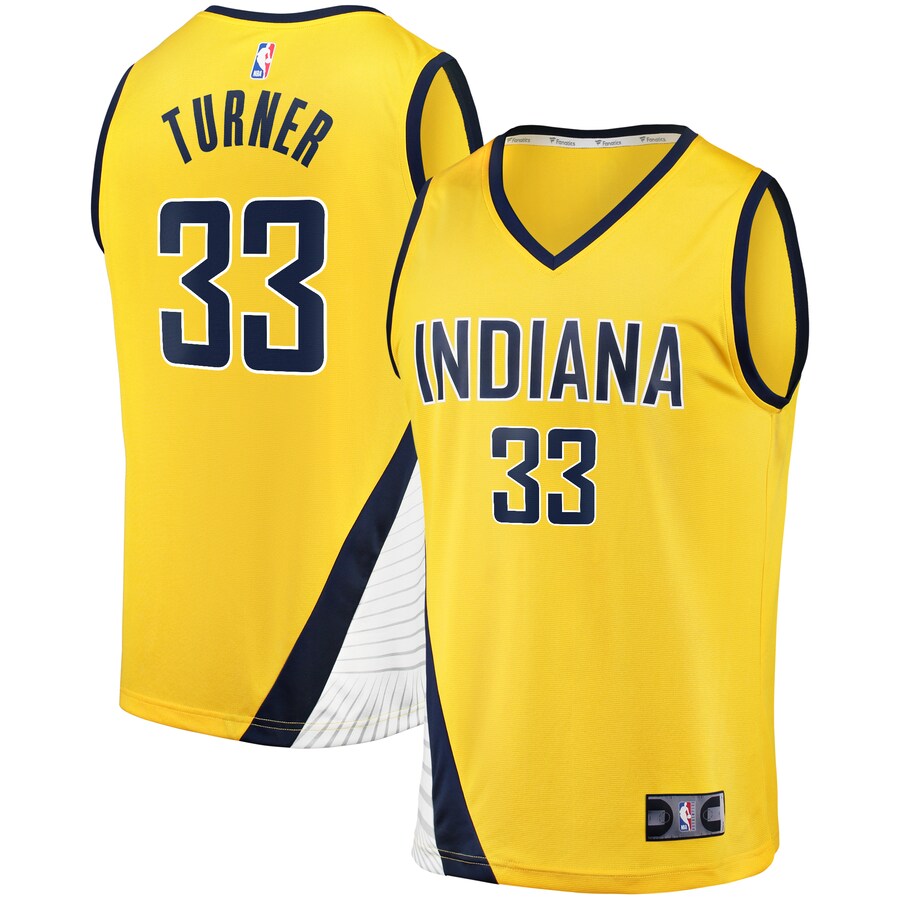 Men's Indiana Pacers Myles Turner Fanatics Gold Fast Break Replica Jersey - Statement Edition