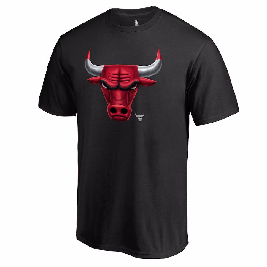 Men's Chicago Bulls Black Midnight Mascot 2 T-Shirt