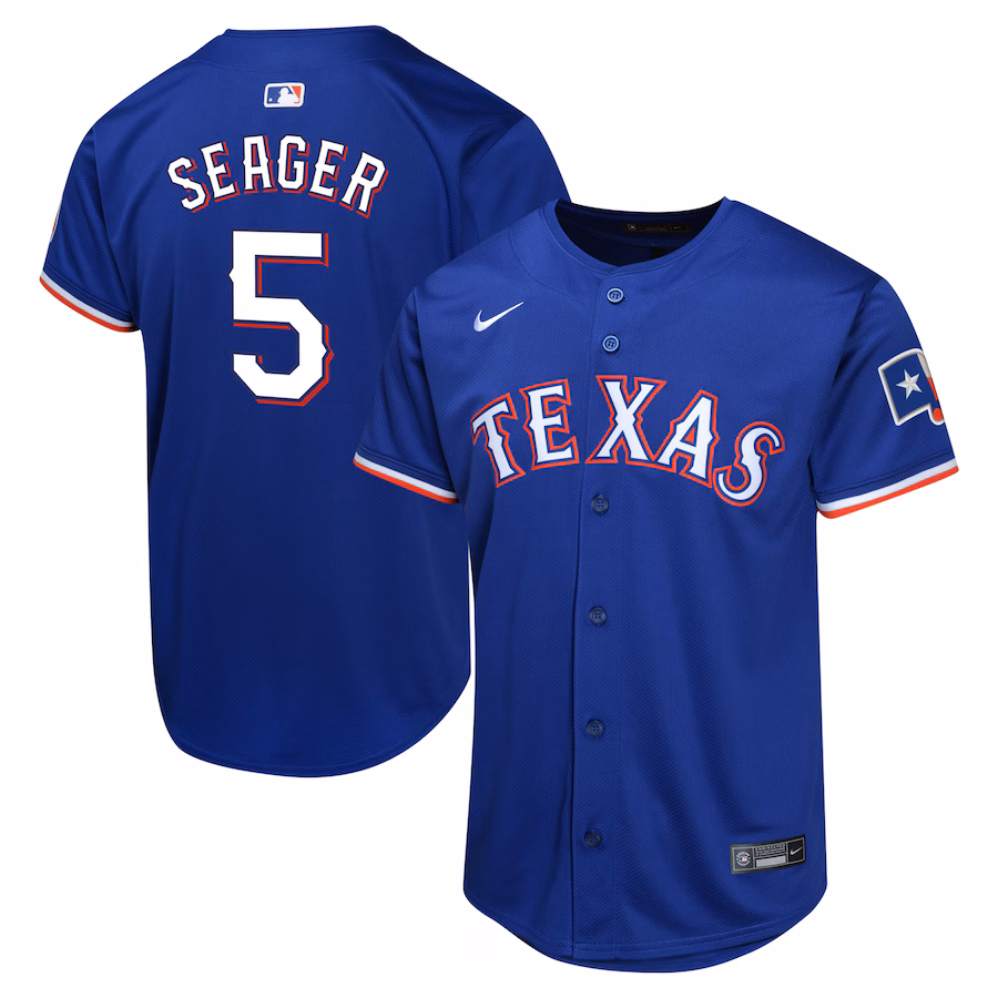 Youth Texas Rangers Corey Seager Nike Royal Alternate Limited Player Jersey