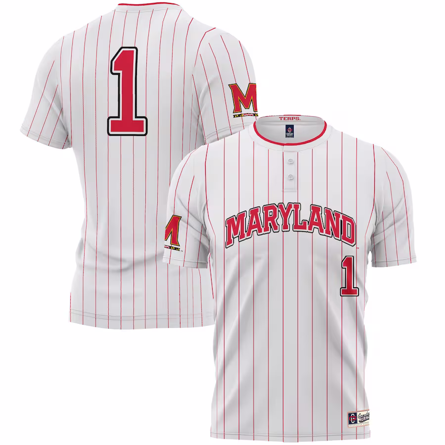 #1 Maryland Terrapins GameDay Greats Lightweight Softball Jersey - White