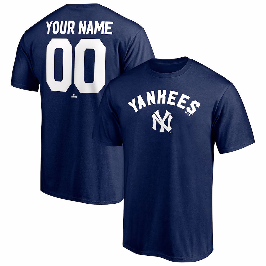 Men's New York Yankees Navy Cooperstown Winning Streak Personalized Name & Number T-Shirt