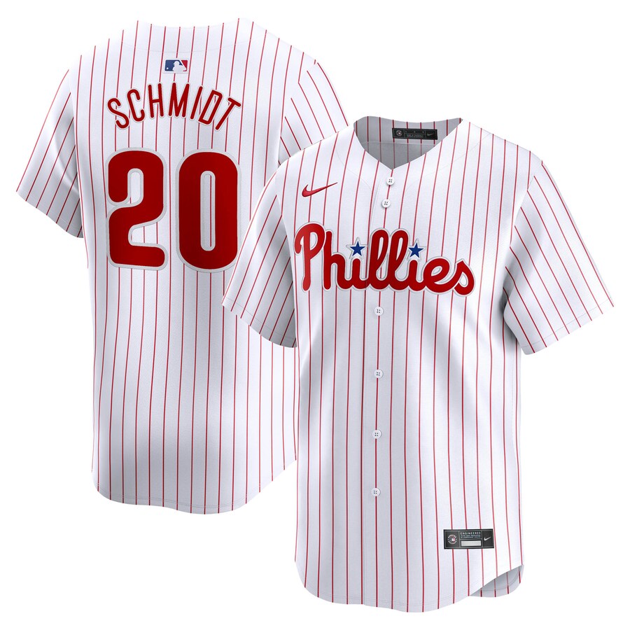 Men's Philadelphia Phillies Mike Schmidt Nike White Home Limited Player Jersey