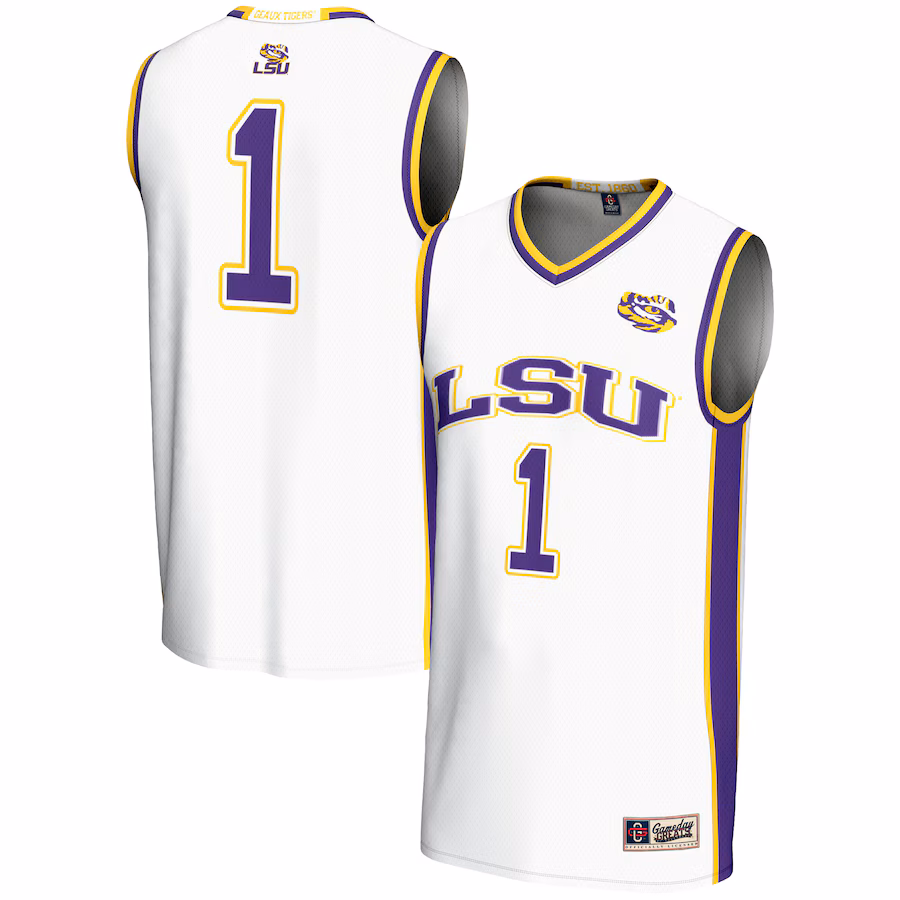 Youth GameDay Greats White #1 LSU Tigers Lightweight Basketball Jersey