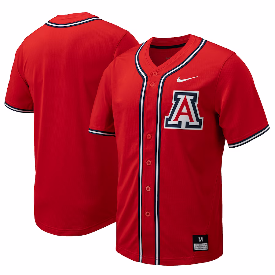 Arizona Wildcats Nike Replica Full-Button Baseball Jersey - Red
