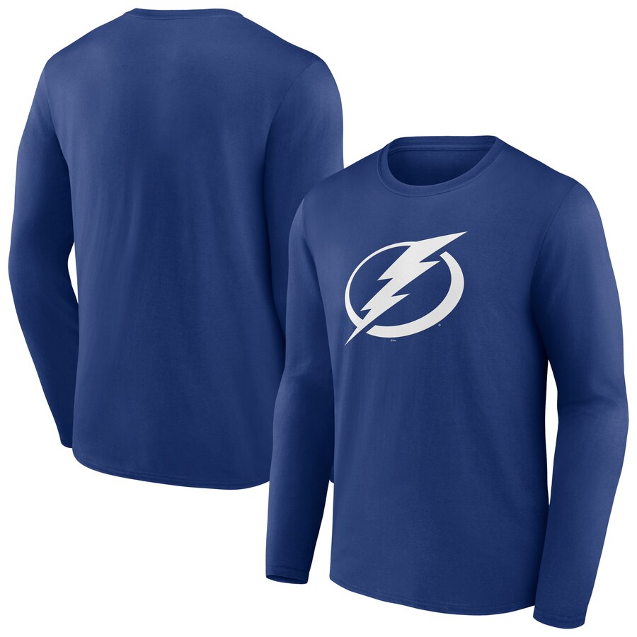 Men's Tampa Bay Lightning Blue Primary Logo Long Sleeve T-Shirt